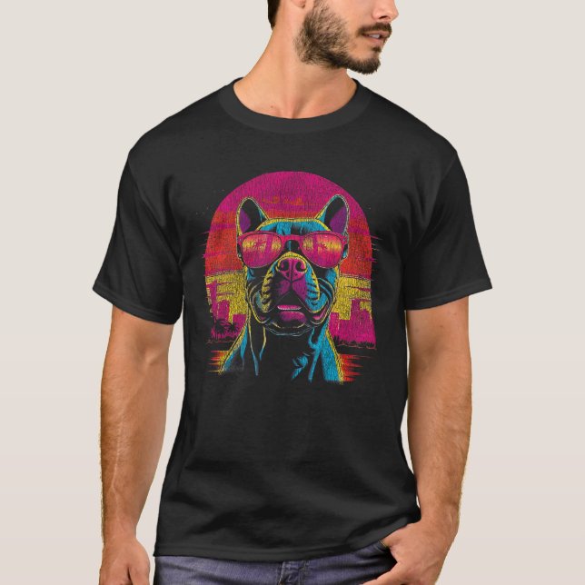 Camiseta Engraçado American Pit Bull Terrier Bonito Com Sol (Frente)