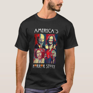 Camiseta Engraçado Americas História de Horror Biden Hallow