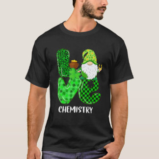 Camiseta Engraçado Amor Química Gnomo Dia de São Patrício H