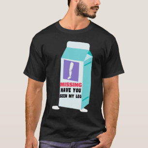 Camiseta Engraçado Amputee: Cartoon de Leite Prostético par