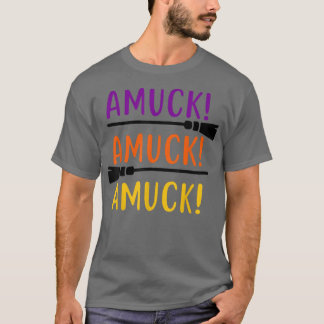 Camiseta Engraçado Amuck Broom Witch Vibes Spooky Season Ha