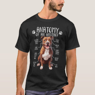 Camiseta Engraçado Anatomia Americana Staffordshire Terrier