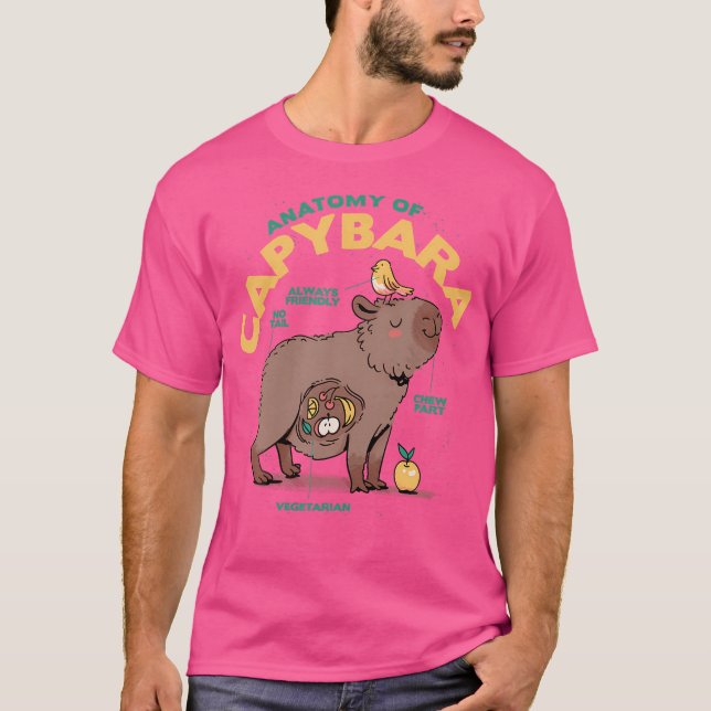 Camiseta Engraçado Anatomia Bonita De Uma Capybara (Frente)