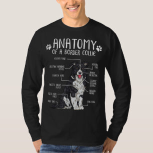 Camiseta Engraçado Anatomia Borda Collie Cachorro