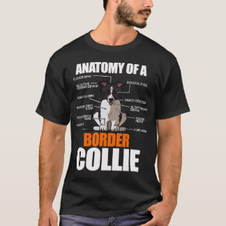 Camiseta Engraçado Anatomia Borda Collie Dog Gift