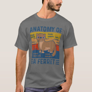 Camiseta Engraçado Anatomia De Ferret