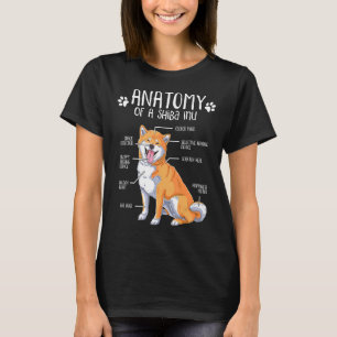 Camiseta Engraçado Anatomia de um Cachorro Shiba Inu Sobre 