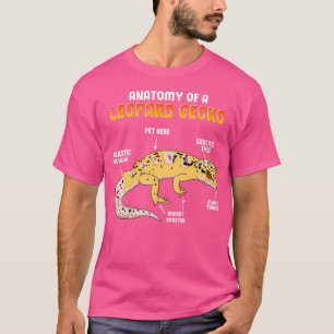 Camiseta Engraçado Anatomia De Um Leopardo Gecko Lizard Rep
