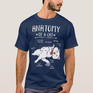 Camiseta Engraçado Anatomia Gato Gatinho Gatinho Gatinho P