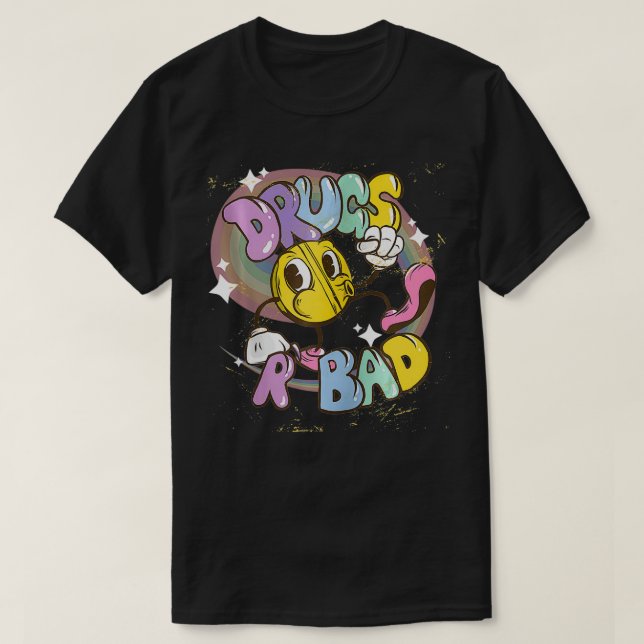 Camiseta Engraçado Andar As Drogas São Más Zip  (Frente do Design)