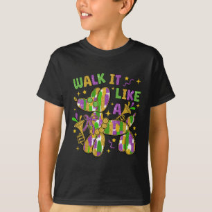 Camiseta Engraçado Andar Como Um Cachorro Mardi Gras Groovy