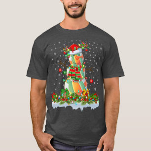 Camiseta Engraçado Andebol Snowman Xmas Luzes Cristo Andebo
