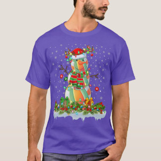 Camiseta Engraçado Andebol Snowman Xmas Luzes Cristo Andebo