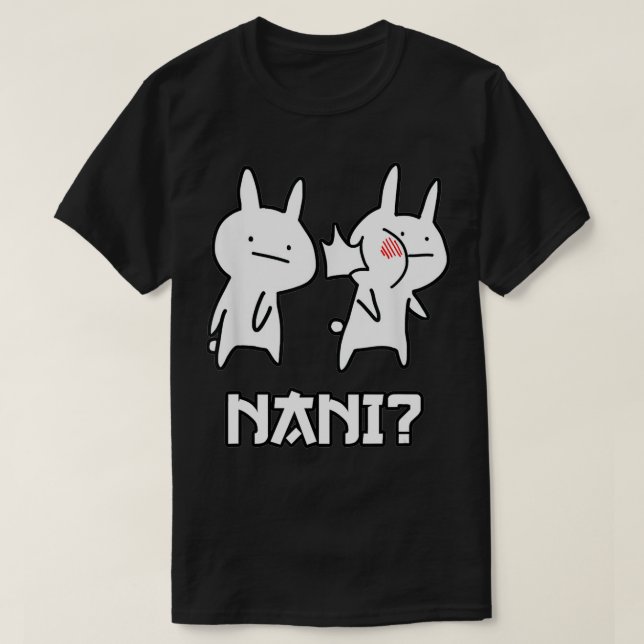 Camiseta Engraçado Anime Japonês Vestido Engraçado Coelho N (Frente do Design)