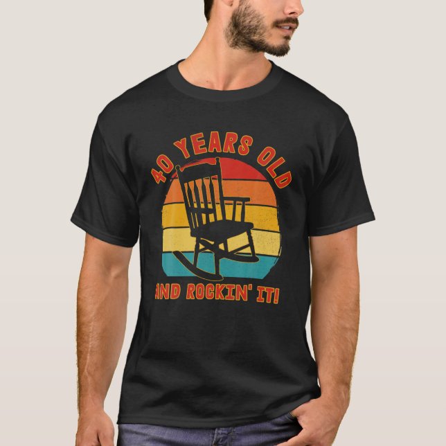 Camiseta Engraçado aniversário de 40 anos T Retro, 40 Anos  (Frente)