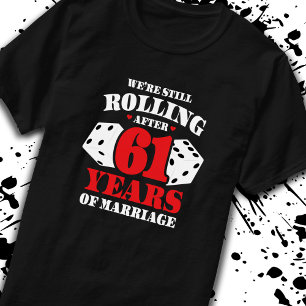 Camiseta Engraçado aniversário de 61 ruas - Casais Casado