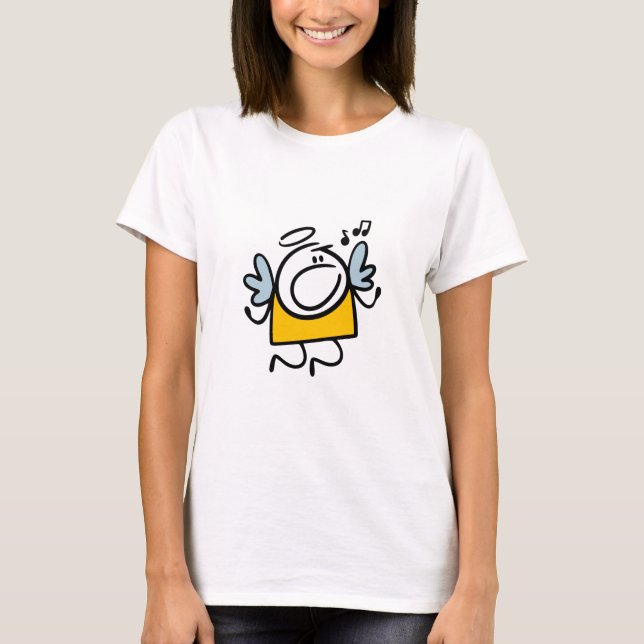 Camiseta Engraçado anjo cantor (Frente)