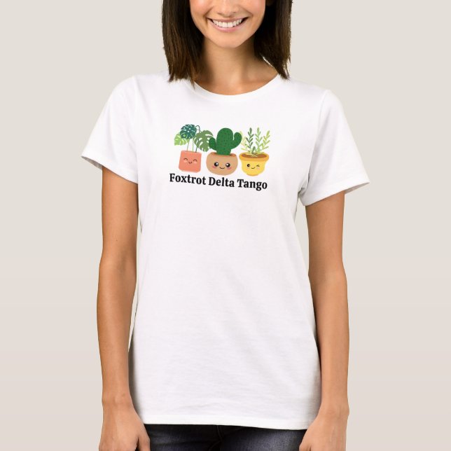 Camiseta Engraçado Anti-Trump Planta Política Senhora Femin (Frente)