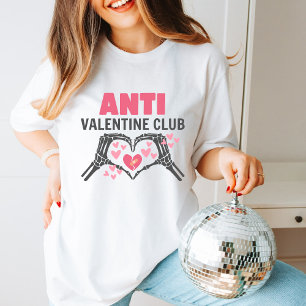 Camiseta Engraçado Anti-Valentine Dão Coração de Solitário