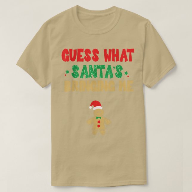 Camiseta Engraçado Anúncio de Gravidez no Natal 20 (Frente do Design)
