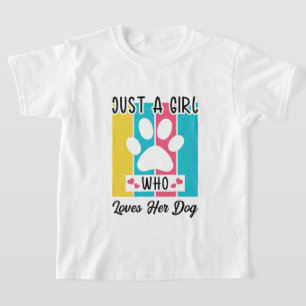 Camiseta Engraçado, apenas a garota ama o cachorro