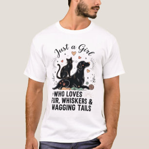 Camiseta engraçado Apenas uma garota que ama gatos e cães m