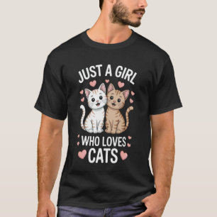 Camiseta Engraçado Apenas Uma Garota Que Ama Gatos para Ado