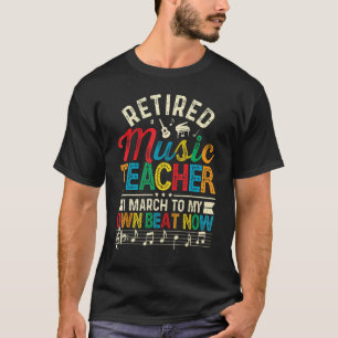 Camiseta Engraçado Aposentado Professor de Música Presente 