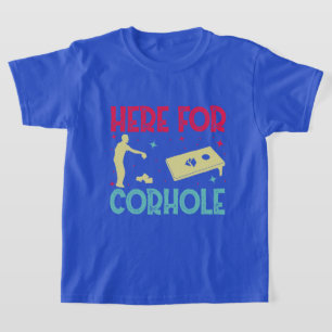 Camiseta engraçado aqui, cornhole word art