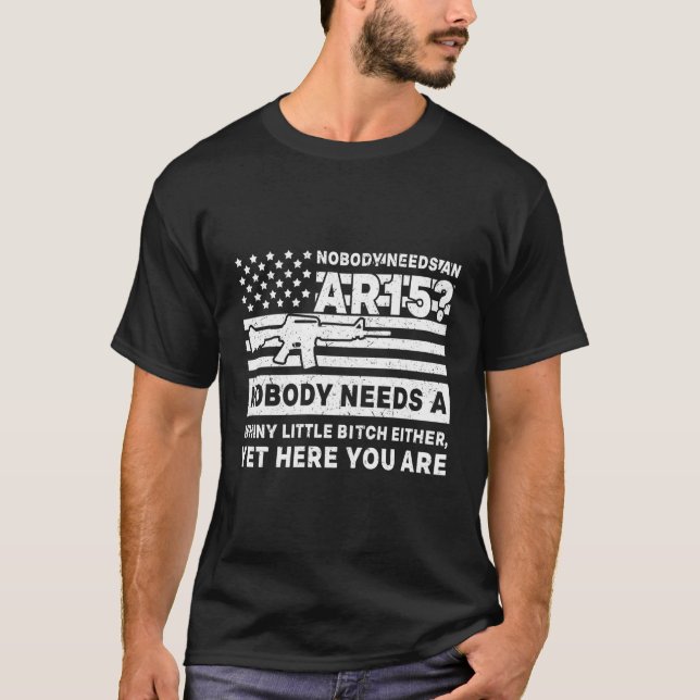 Camiseta Engraçado Ar-15 Alterações ao Segundo Americano Di (Frente)