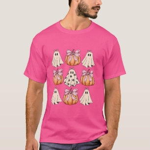Camiseta Engraçado Arco Coquette Pumpkin Halloween Ghost Sp