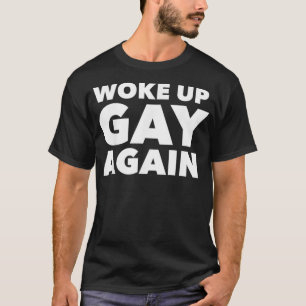 Camiseta Engraçado Arco-Íris LGBTQ Mais Uma Vez Acordou G