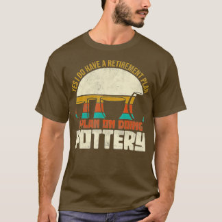 Camiseta Engraçado, Arte Cerâmica Aposentada Aposentando Cl