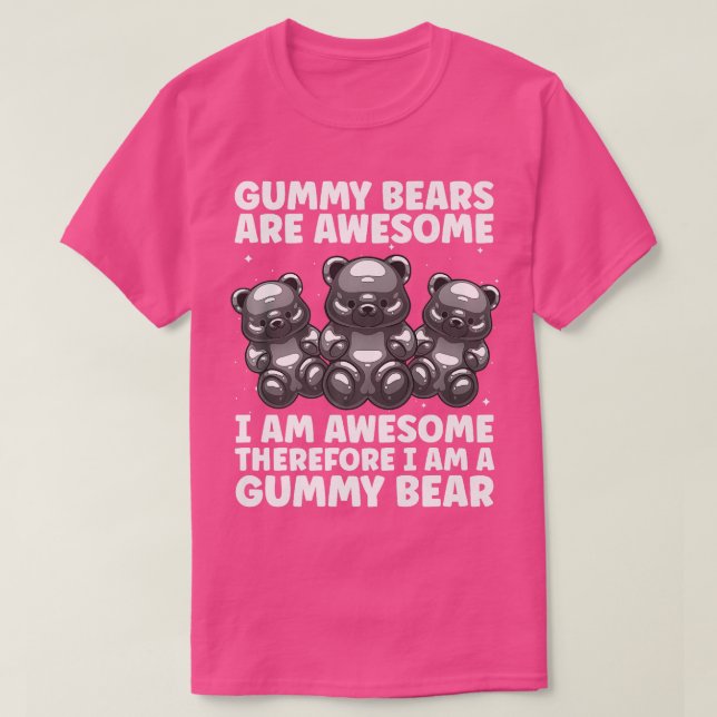 Camiseta Engraçado Arte De Urso Gummy Para Crianças Meninas (Frente do Design)