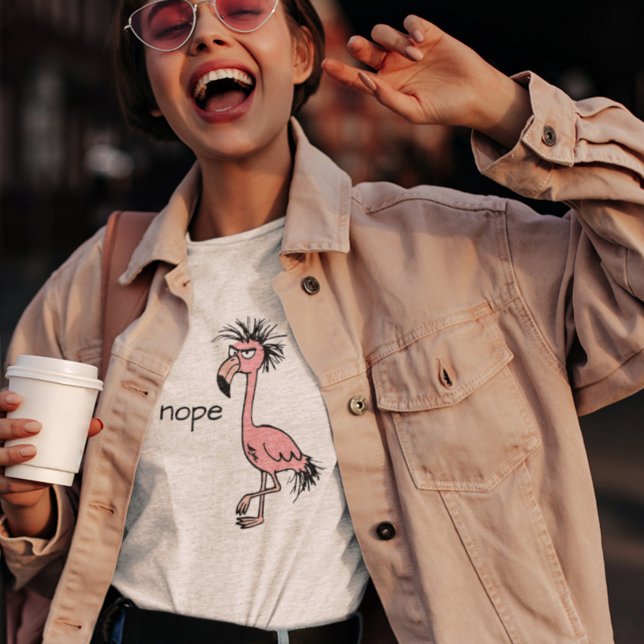 Camiseta Engraçado Arte Flamingo Doodle Enfurecido Tocando  (Criador carregado)