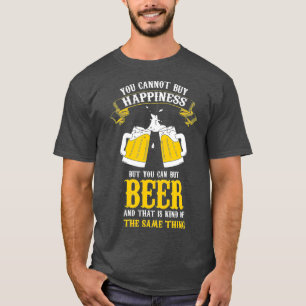 Camiseta Engraçado Artesanato felicidade da cerveja, copos