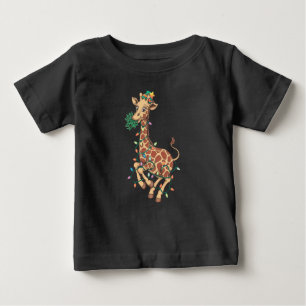 Camiseta Engraçado Árvore de Natal Girafa Sobrevivente Dand