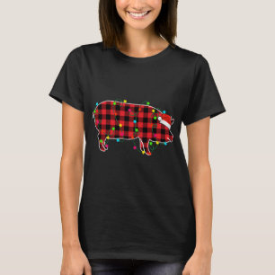 Camiseta Engraçado Árvore de Natal Red Xadrez Xmas Animais