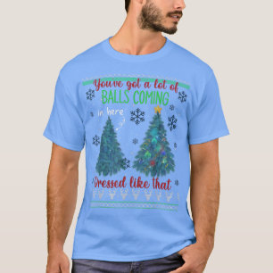 Camiseta Engraçado Árvore de Natal Topper Xmas Gag Sayings