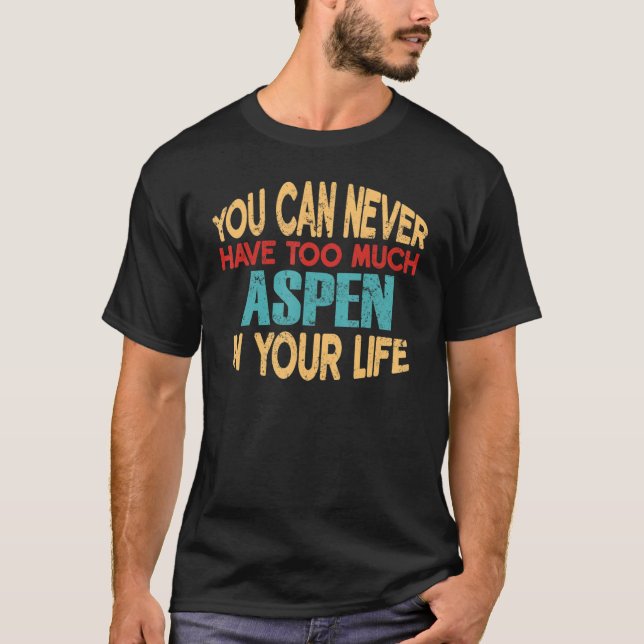 Camiseta Engraçado Aspen Personalizado Nome Piada (Frente)