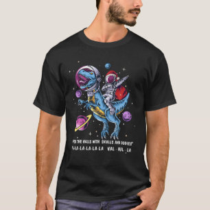 Camiseta Engraçado Astronauta de Natal nos Dinos