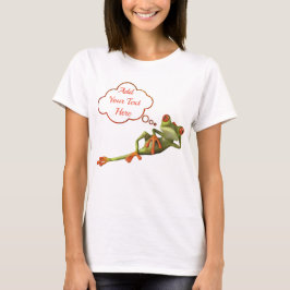 Camiseta Engraçado atitude do sapo com mensagem de texto ou