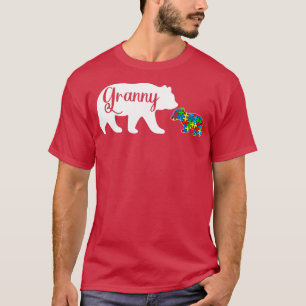 Camiseta Engraçado Autismo Awarenes Granny Bear Family Auti