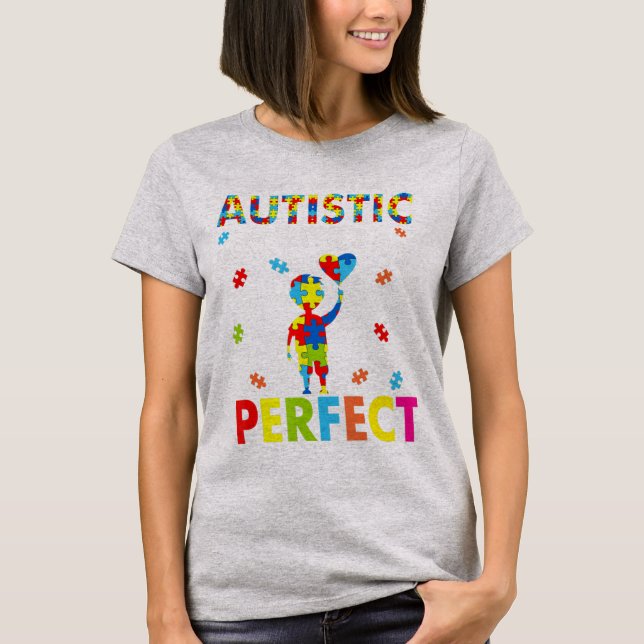 Camiseta Engraçado Autismo cita "A Sociedade diz que sou Au (Frente)