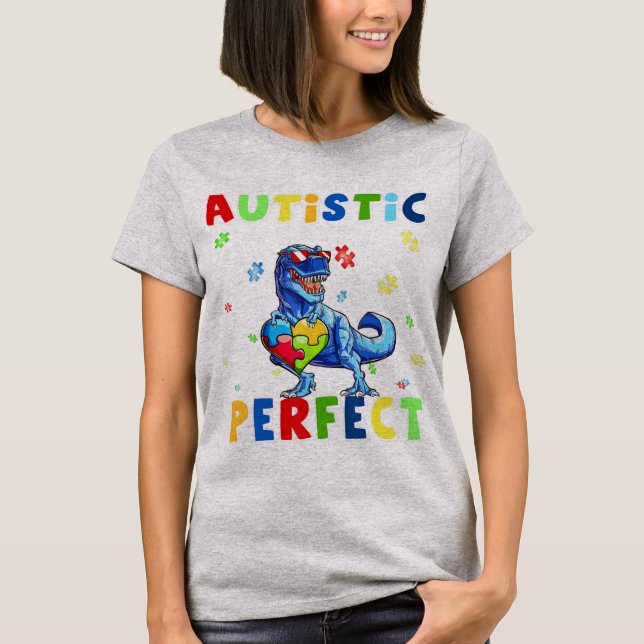 Camiseta Engraçado Autismo cita "A Sociedade diz que sou Au (Frente)