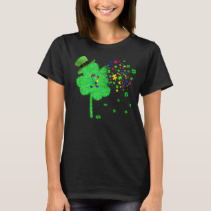 Camiseta Engraçado Autismo Dia de São Patrício Clover Lepre