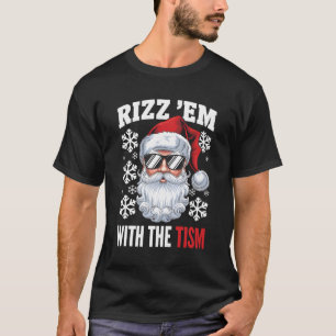 Camiseta Engraçado Autismo Rizz Em Com O Natal Dos Papais n