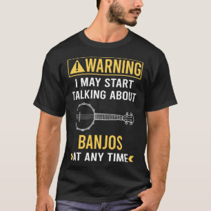 Camiseta Engraçado Aviso Banjo