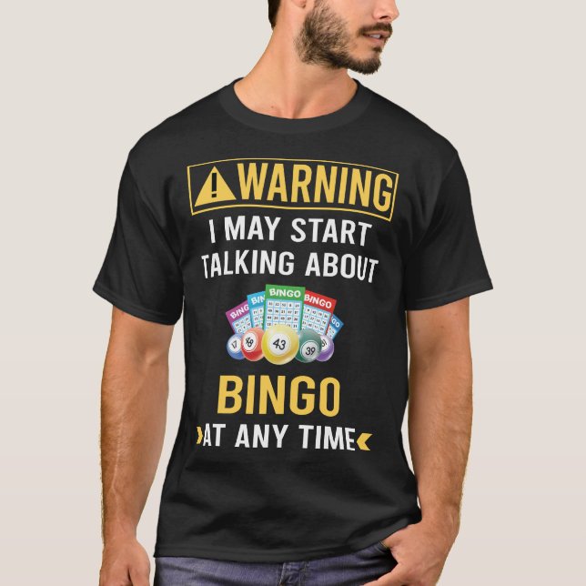 Camiseta Engraçado Aviso Bingo (Frente)