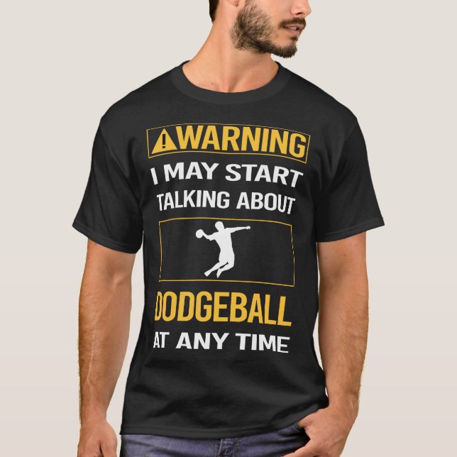 Camiseta Engraçado Aviso Dodgeball (Frente)